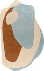 Multicolor Hand Tufted Irregular Shape Modern Hand Made Area Rug