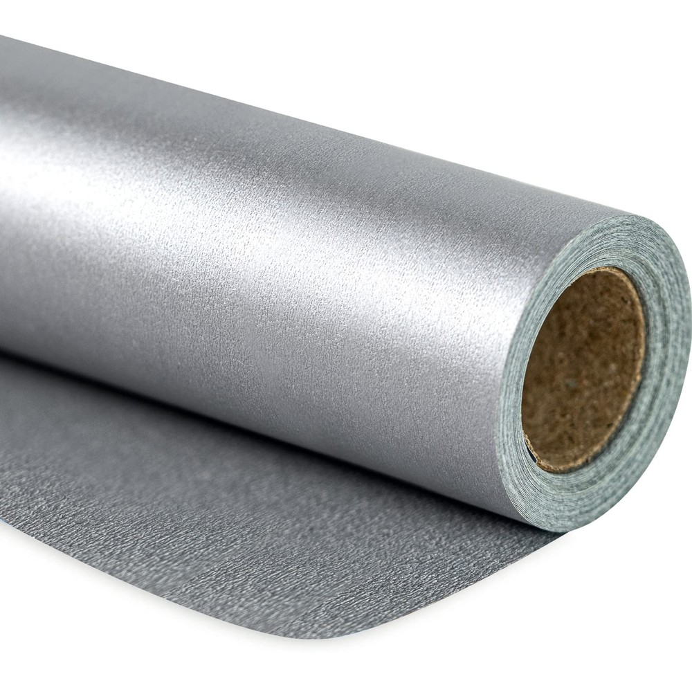 Silver Matte Wrapping Paper Solid Color Pearly 17 Inch 32.8 Feet, Wedding Party