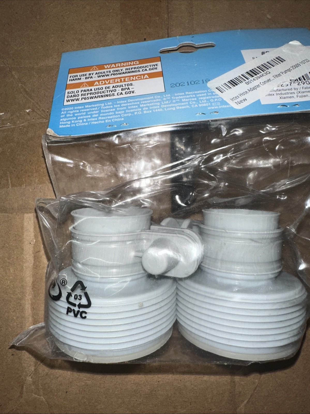 (2-Pk) Intex Pool Fittings Converter Accessory Clamp Adapters Type B Gray 29061E gallery