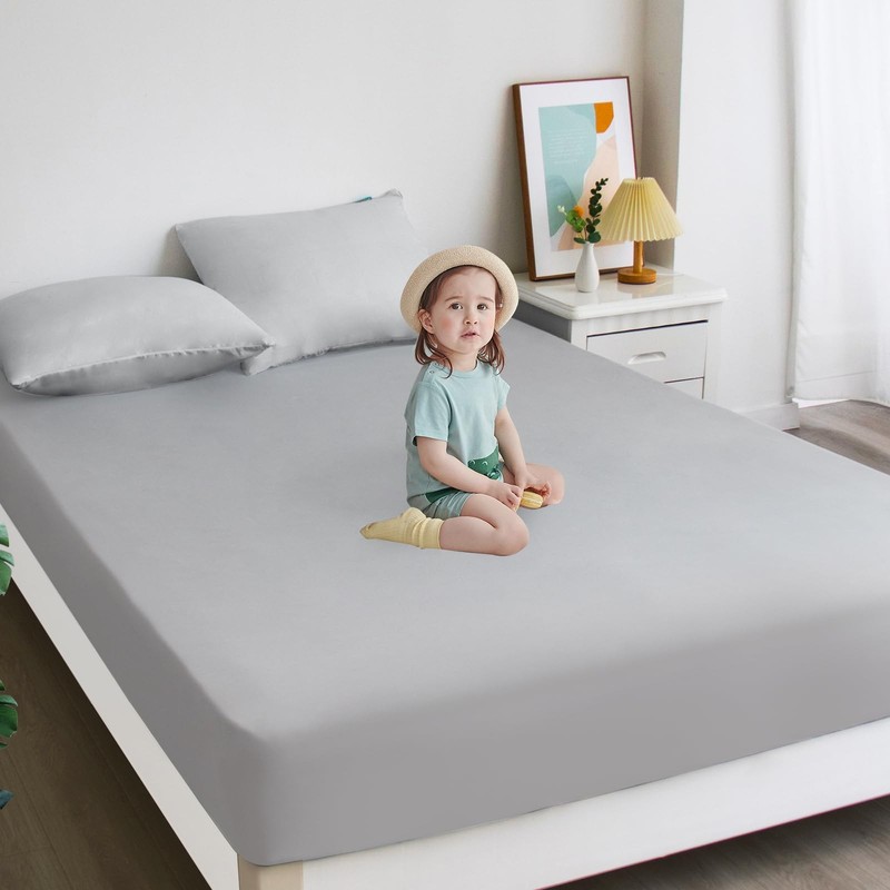 Biloban Short Queen Sheets 2 Pack 60’’×75’’ Fit for RV Queen, Grey gallery