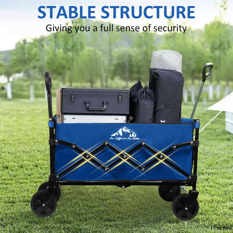 Collapsible Wagon Folding Utility Cart Beach Wagon 352LBS Heavy-Duty W/ gallery