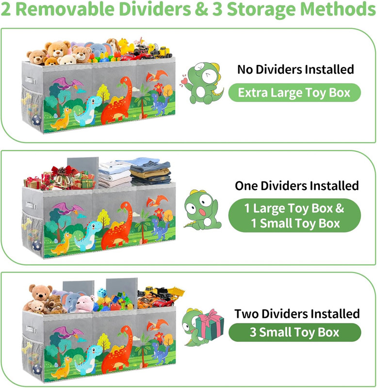 Extra Large Toy Box Chest with Lids Collapsible Storage Organizer for Kids | Din gallery