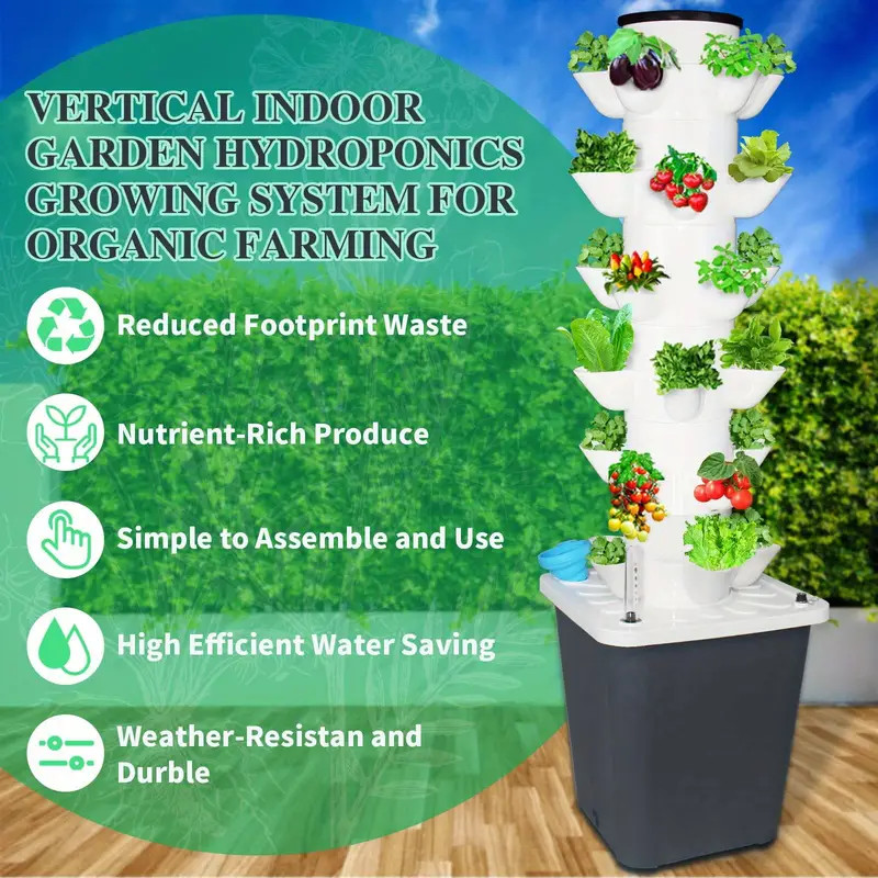 25-pot White Tower Garden Hydroponics Growing System Indoor Smart Garden system gallery