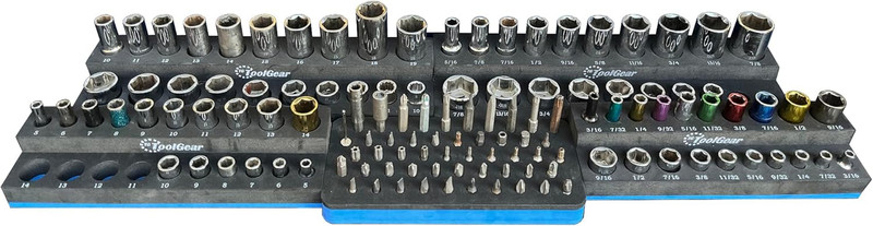 EVA Socket Organizer Tray for 1/4 and 3/8 Drive, SAE and Metric, with Bit Holder gallery