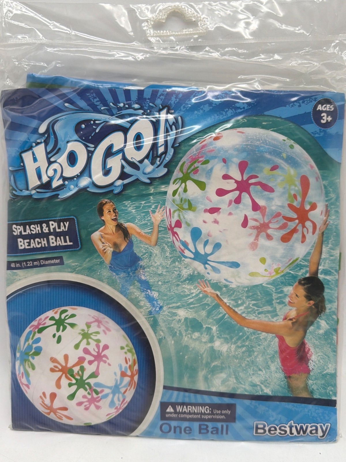 H2OGO! Splash & Play Inflatable Beach Ball 48-Inch Diameter Fun Outdoor Water To gallery