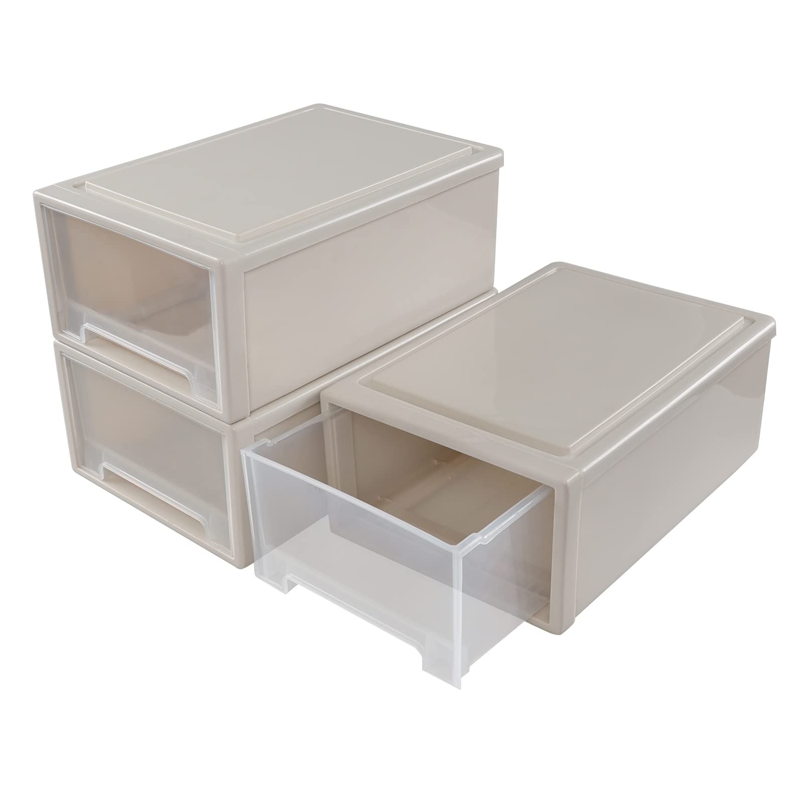 6 Quart Plastic Stacking Storage Drawer Unit, 3 Packs gallery