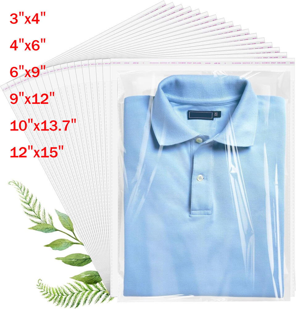 1000pcs Resealable Poly Bags Transparent OPP Bag Plastic Bags Self Adhesive Seal gallery