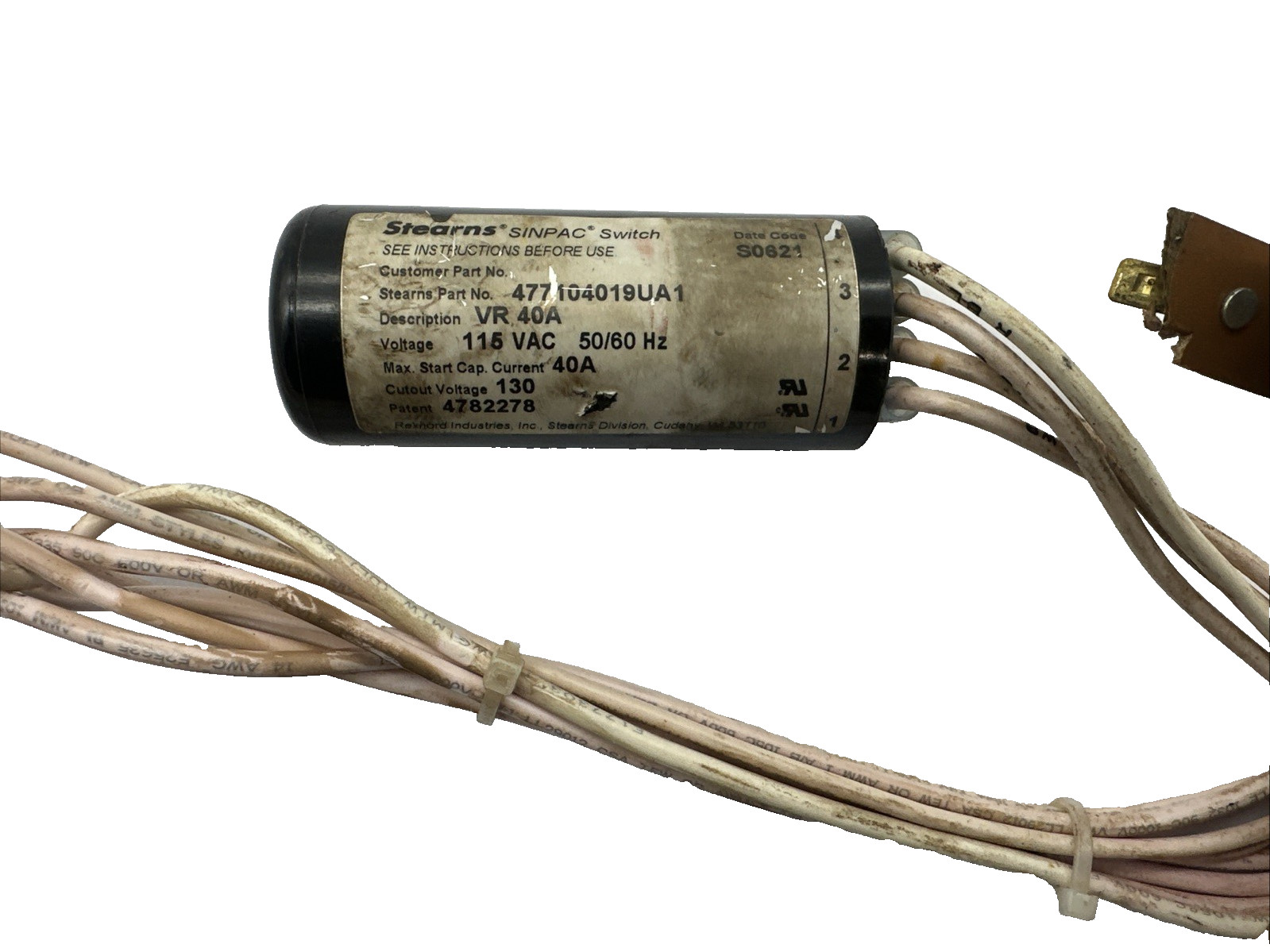 Stearns Sinpac, Start Switch 115VAC for Cm Hoist Model R 477104019UA1 UNTESTED gallery