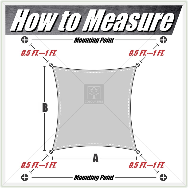 ColourTree Sun Shade Sail Rectangle with Stainless Steel Metal Wire Cable Ropes gallery