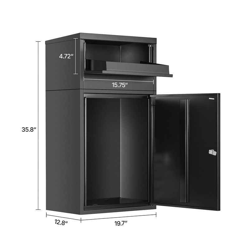 Package Delivery Boxes for Outside 35.8 in Anti-Theft Lockable Parcel Drop Box gallery