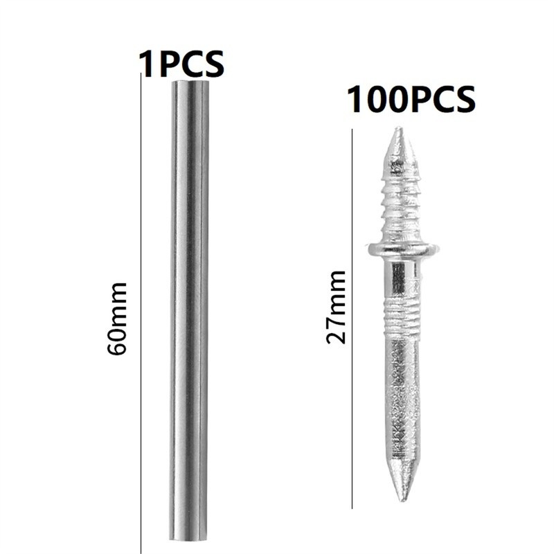 100Pcs/Set Double-Head Seamless Installation Nail With Sleeve Metal Nails gallery