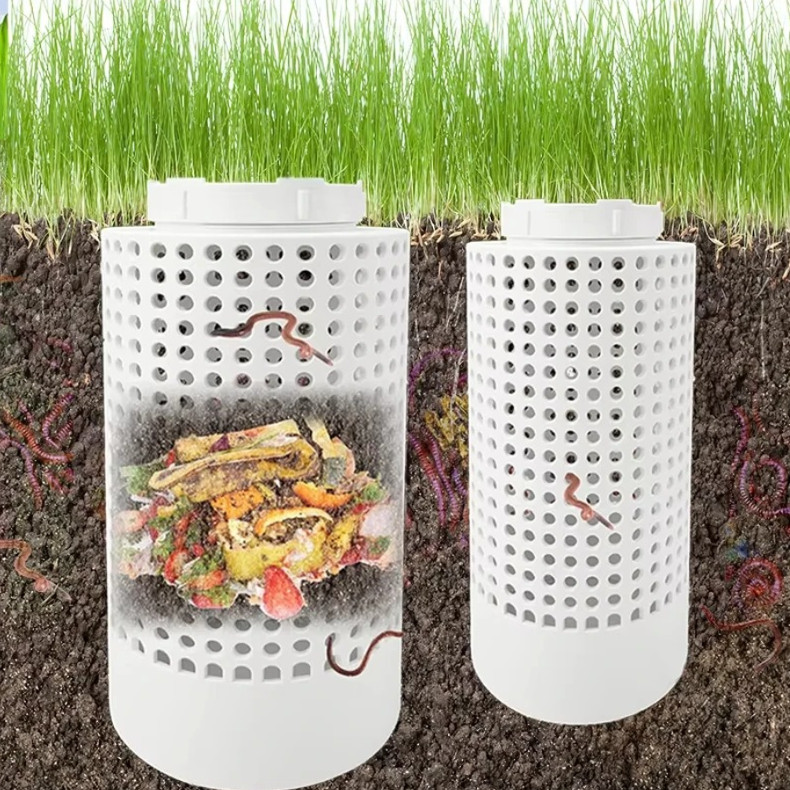 1pc Outdoor Plastic Worm Compost Bin Garden Underground Composting Box - NEW gallery