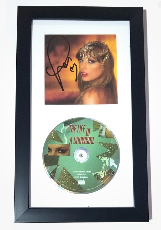 CD Display Frame for Signed Discs Black 6.5x12 Music Collectible Art Real Glass gallery