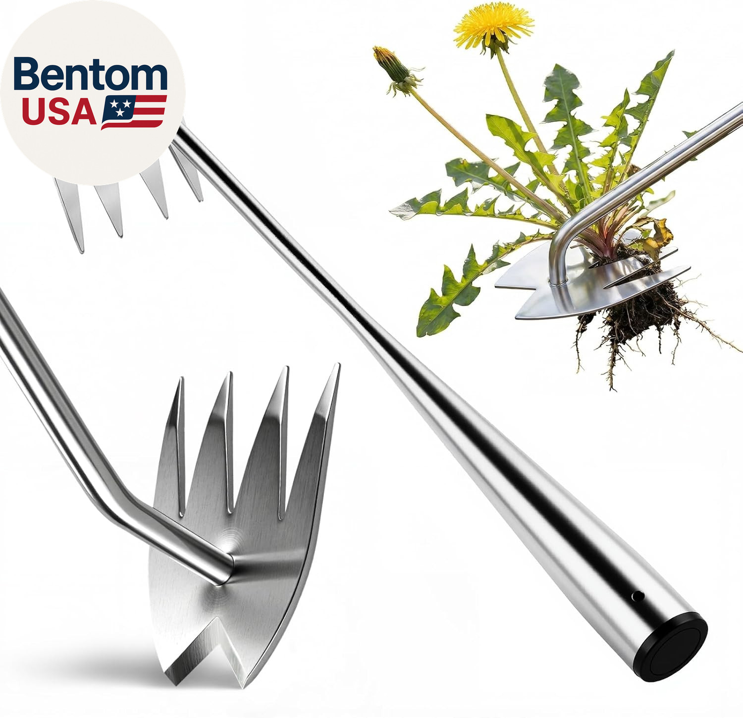 Weed Puller Tool, Heavy-Duty Stainless Steel Weeding Tool with Extendable Handle gallery