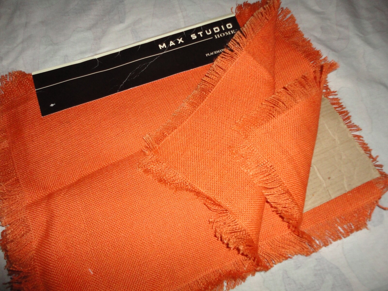 MAX STUDIO JUTE BURLAP BOLD POP ORANGE TROPICAL (4) PLACEMATS 14 X 19 gallery