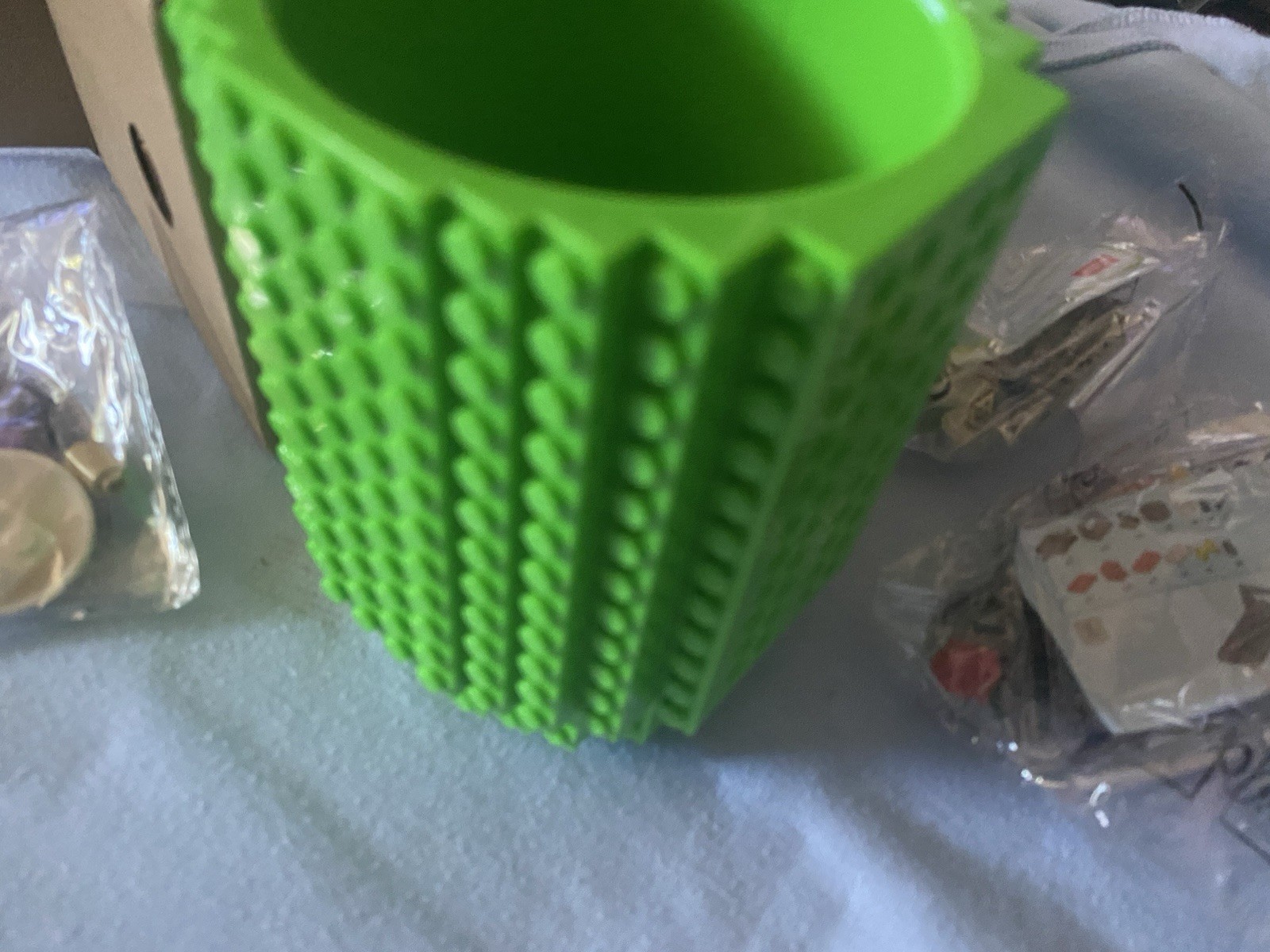 Build-On Brick Mug Cup + Building Blocks Green12 oz BPA Free Novelty Gift NoLego gallery