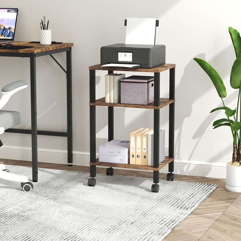 3-Tier Printer Stand W/ Storage Mobile Printer Cart W/ Rolling Casters gallery