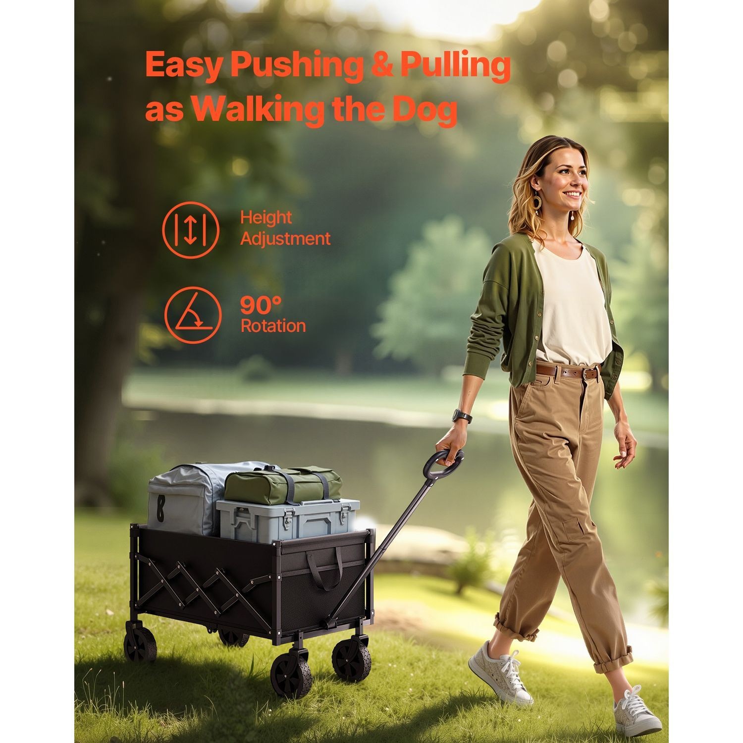 225lbs Lightweight Folding Cart for Beach & Camping gallery