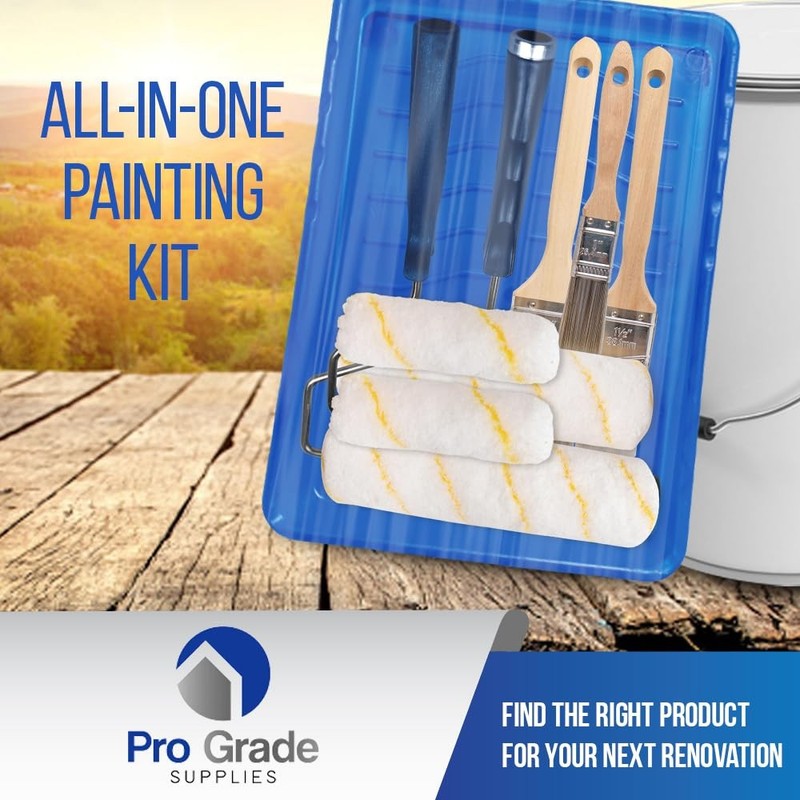 Pro Grade Paint Roller Kit, Brush & Roller,10 Piece Set, Wall Painting Naps gallery