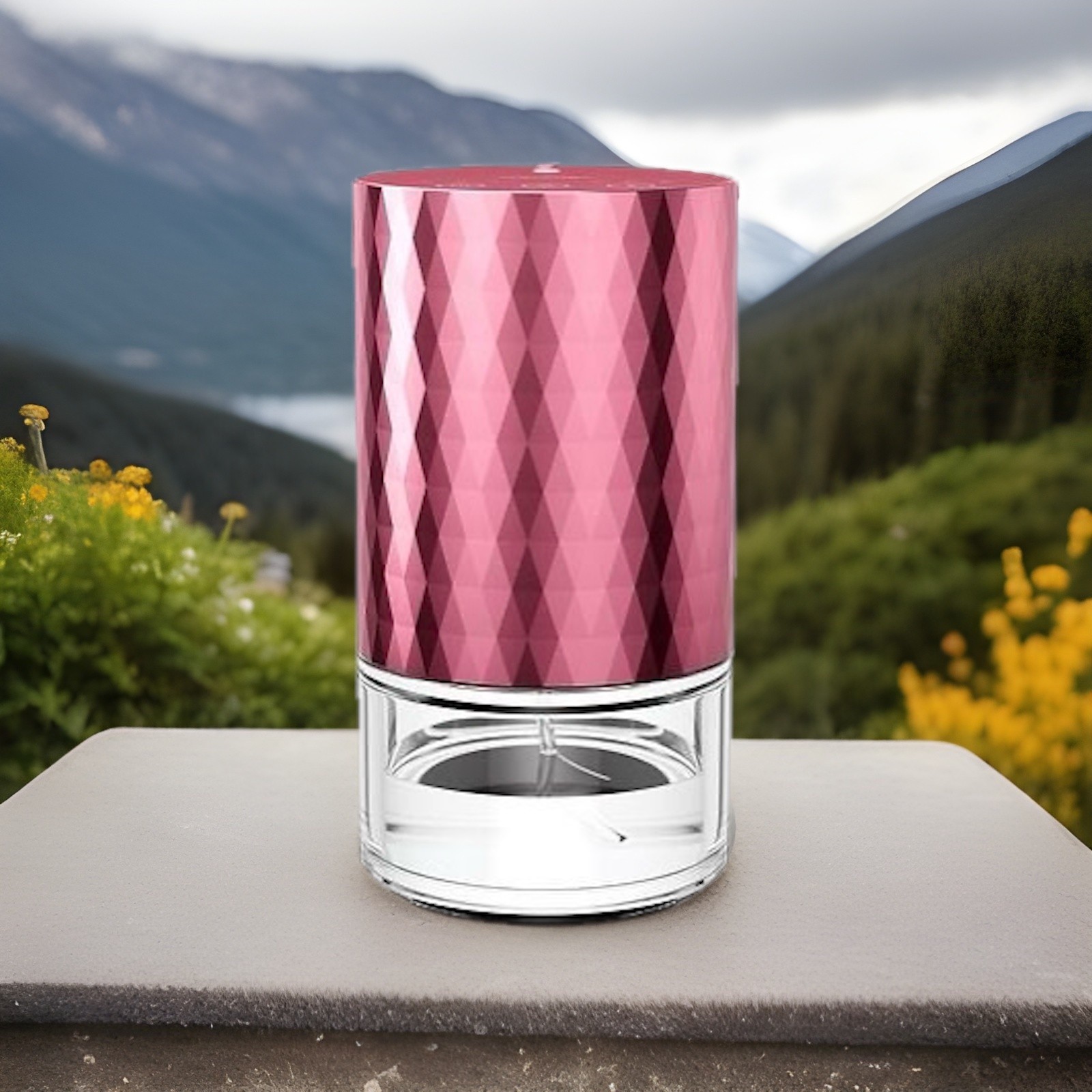 Waterless Oil Diffuser 100mL, Battery Powered, LED Light, Limited Pink/Red gallery