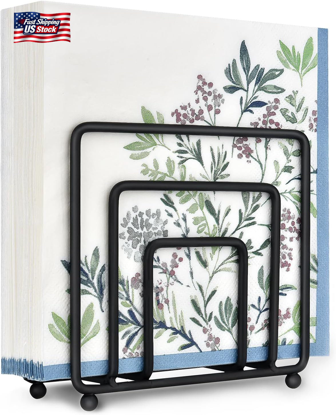 Napkin Holder for Table, Modern Metal Black Napkin Holders for Kitchen Dining Ta gallery