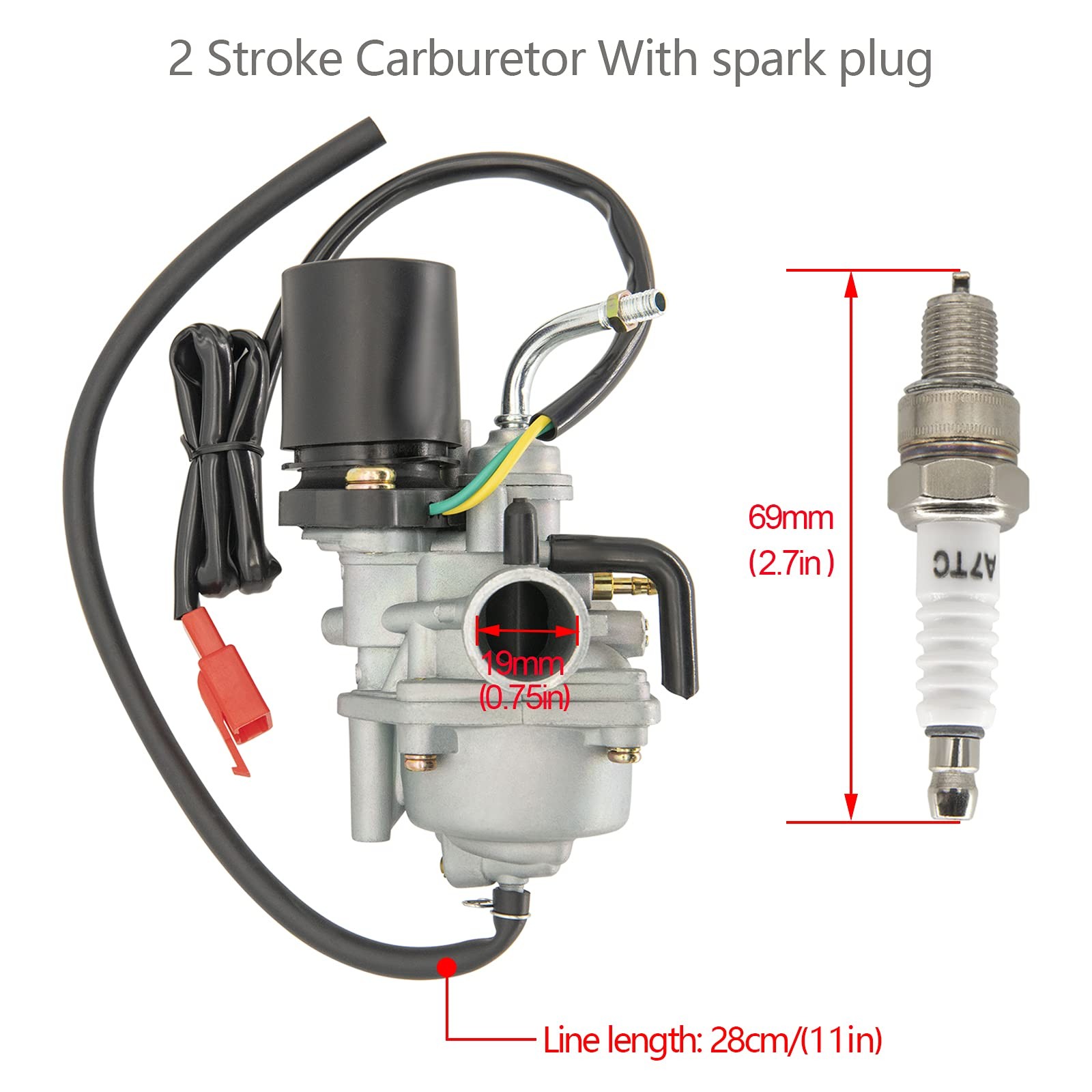 2 Stroke Carburetor Carb Compatible For Dinli 50cc 70cc 90cc 100cc 110cc ATV... gallery