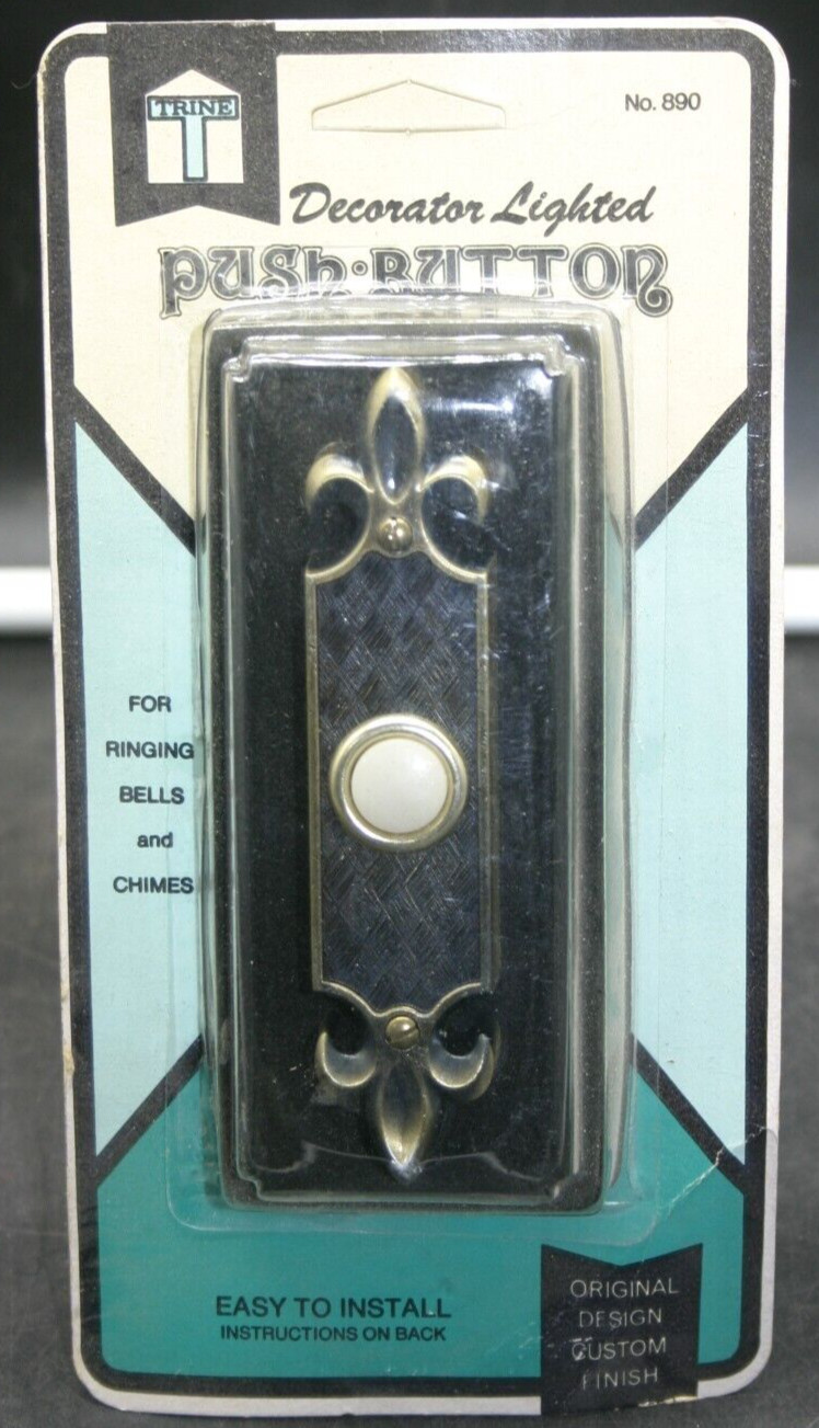 Vintage Trine Lighted Push Button Doorbell 890 French Traditional Style w/Screws gallery