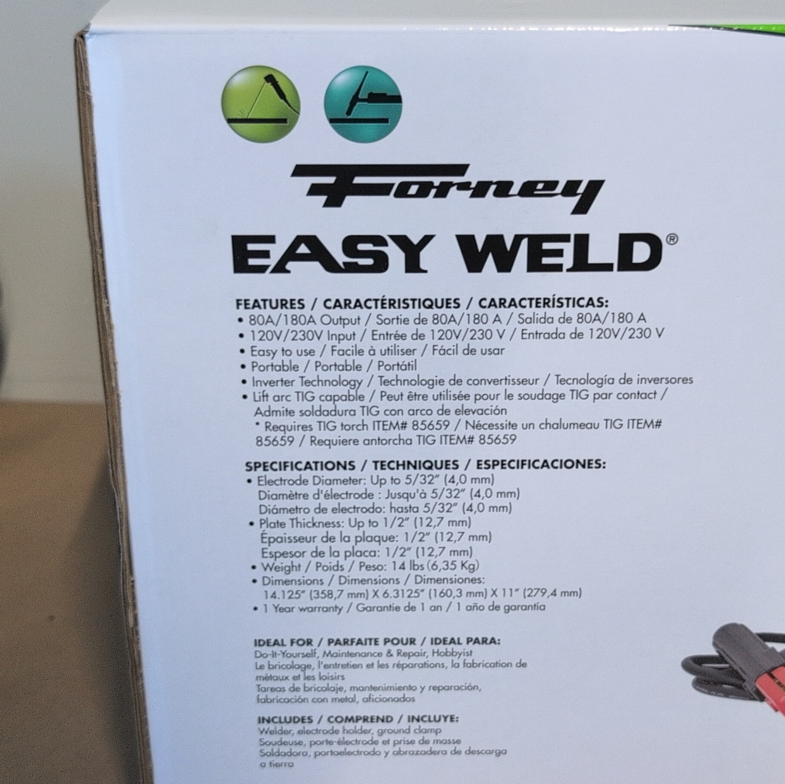 Forney Portable 180 ST Stick/TIG Welder 180A 120V/230V Dual Voltage Model #291 gallery