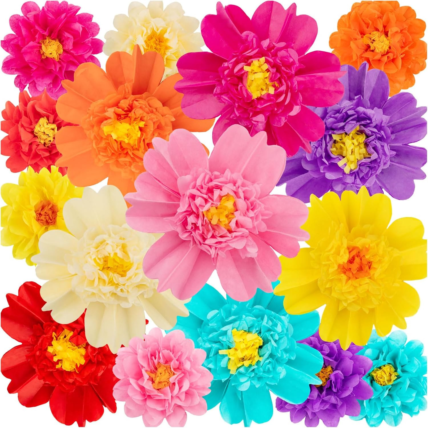 Large Tissue Paper Flowers Colorful Mexican Paper Flower for Fiesta, Carnival, P gallery