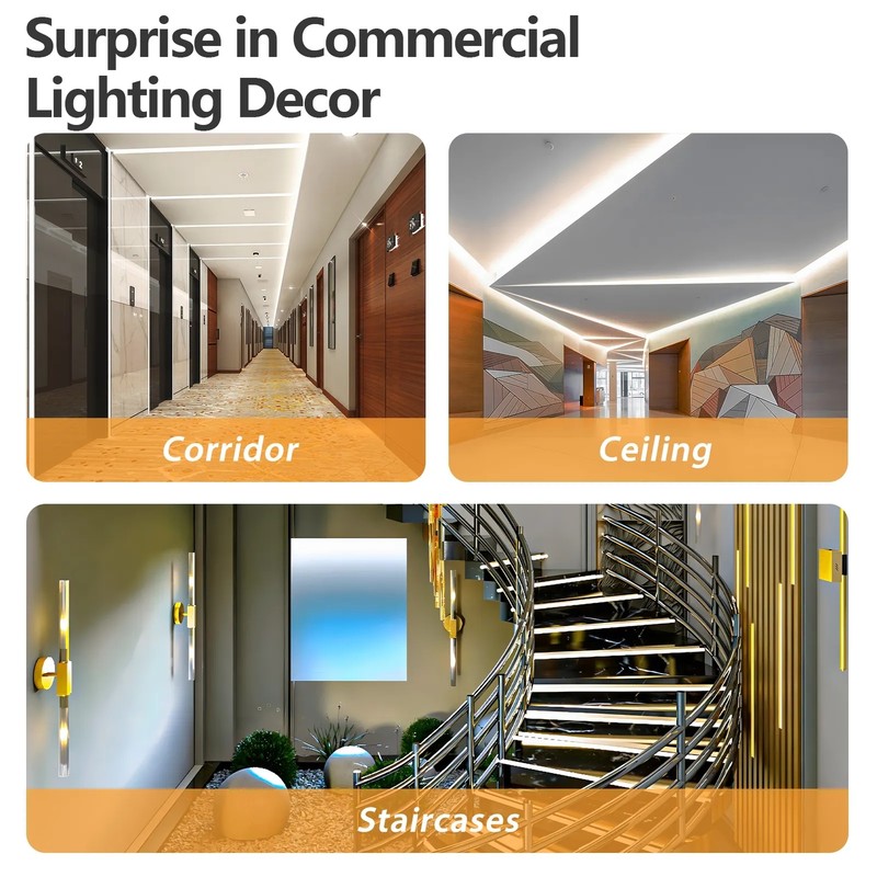 50*20mm LED Strip U Channel Diffuser Surface Mounted Tape Light Aluminum Track gallery