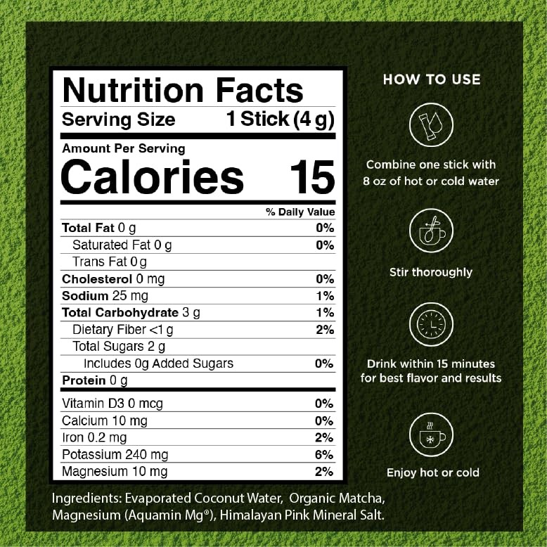 VitaCup Hydration Matcha Instant Packets, for Natural Energy and Detox, w/Ele... gallery