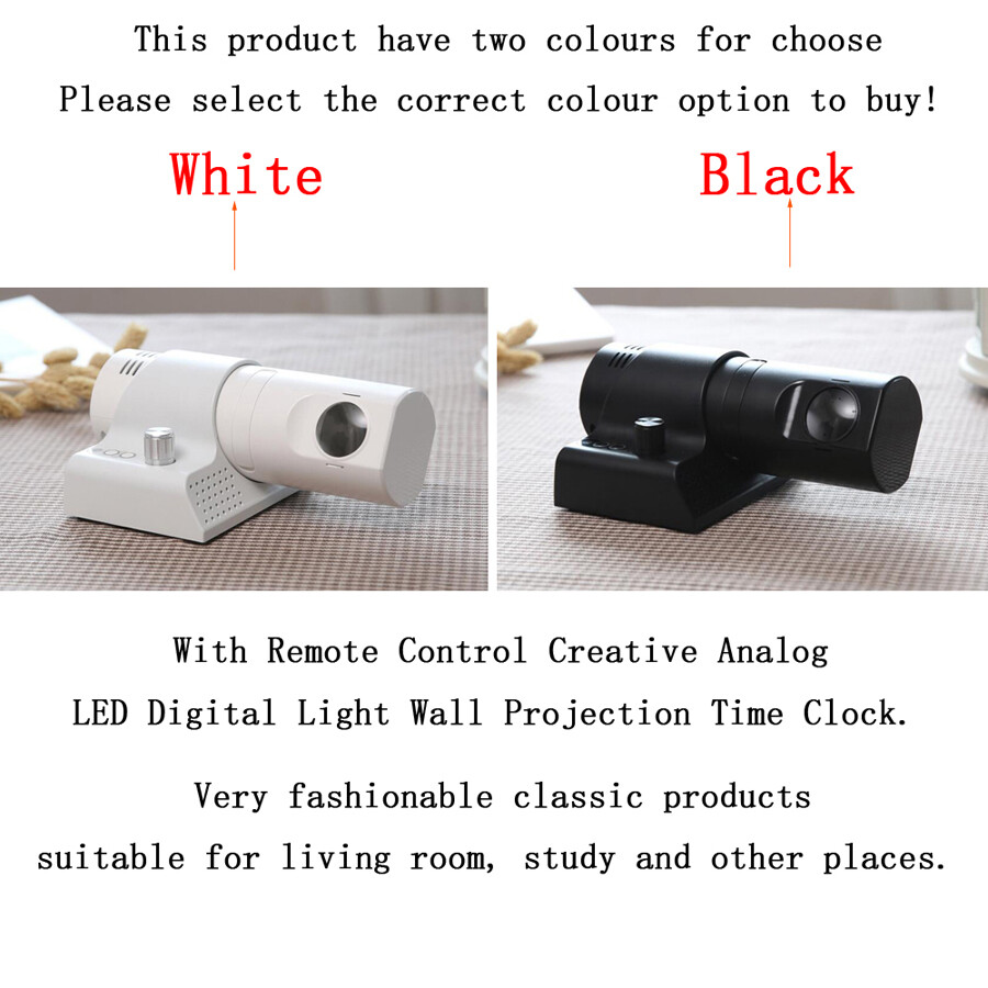 Multifunction Analog LED Digital Light Home Wall Projection Projector Time Clock gallery