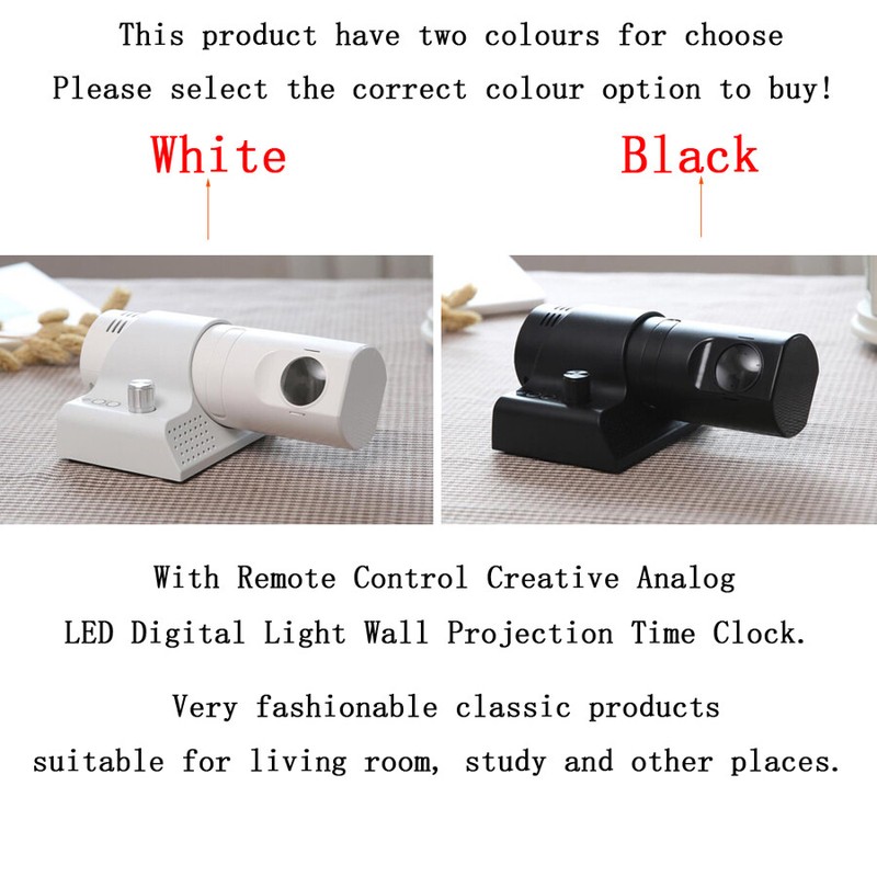 Multifunction Analog LED Digital Light Home Wall Projection Projector Time Clock gallery