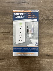 Socket Shelf Cordless Wall Outlet Extender with 6-Outlets and 2 USB Ports – New