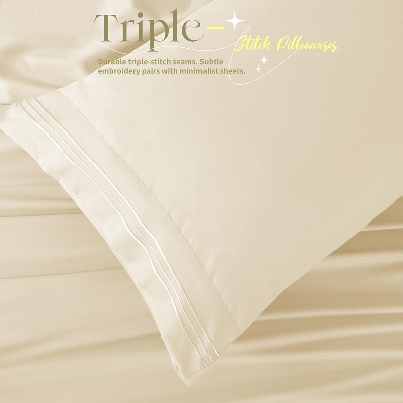 4 Piece Split Head King Sheets Sets for Adjustable Bed , Flex Head Split Top ... gallery