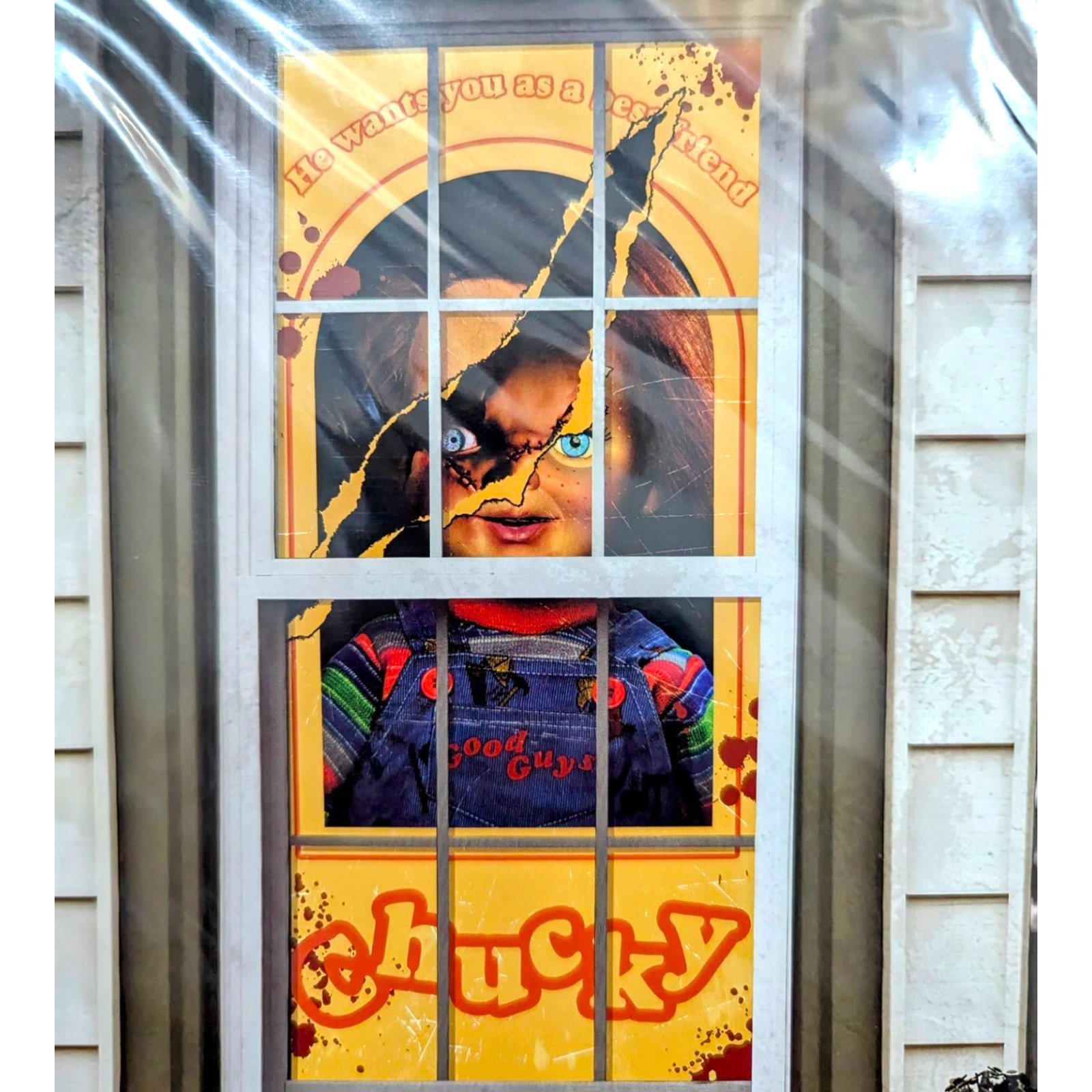 CHUCKY Window Silhouettes Life Size Decorations 2 pcs - 33.5 in. x 65 in. BNWT gallery