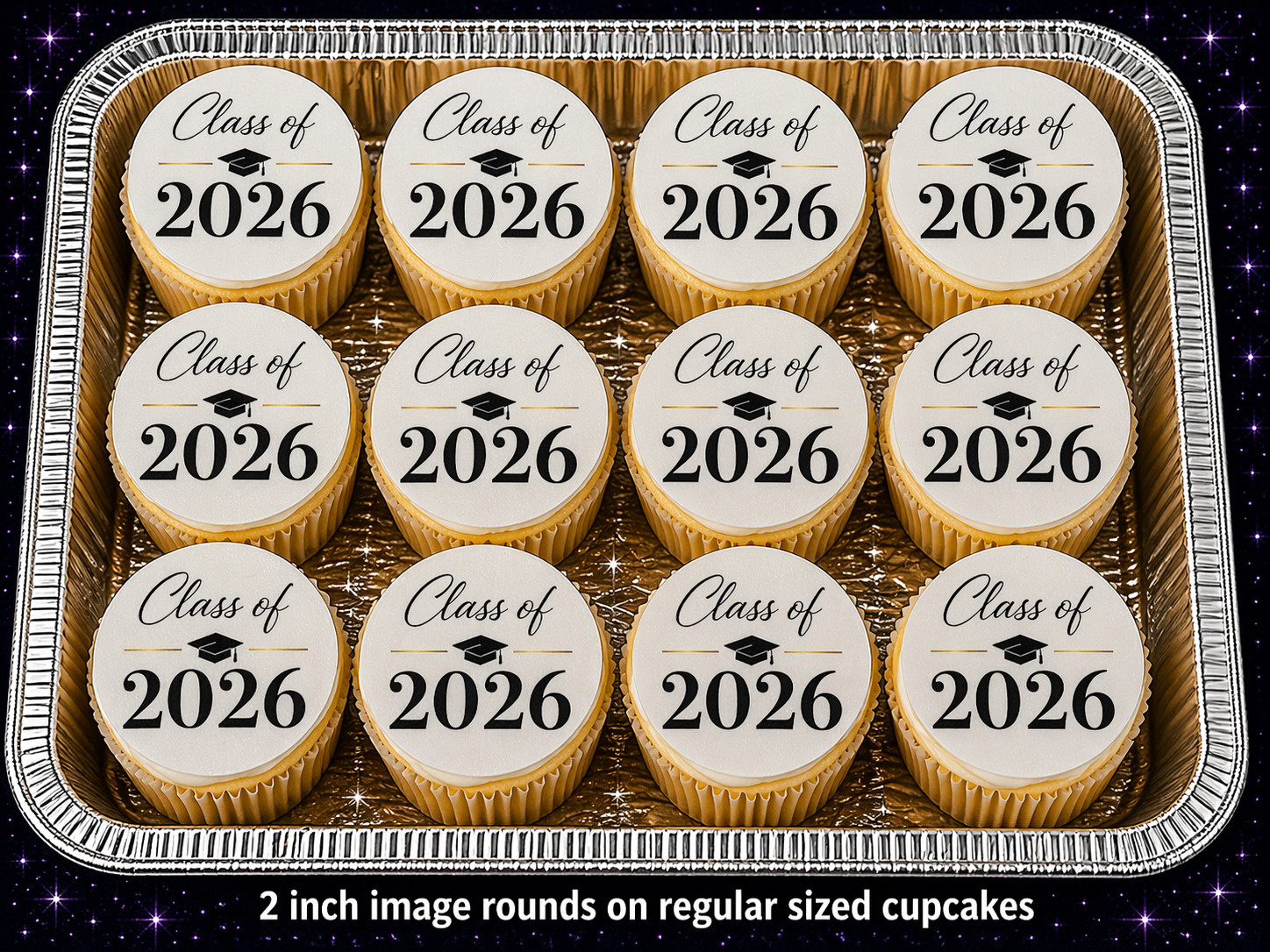 12pc 2026 Graduation Edible Image Rounds Wafer Paper – Choose Size gallery