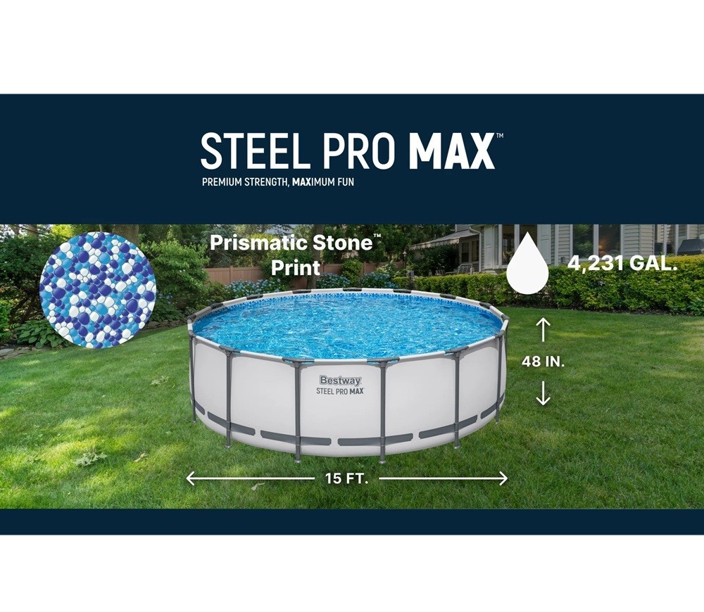 Replacement LINER for Bestway Steel Pro MAX 15ft X 48in Round Swimming Pool Whit gallery