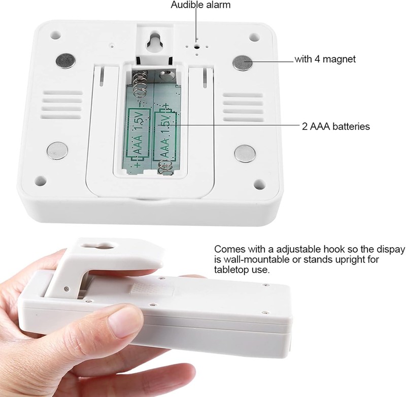 Wireless Digital Refrigerator Freezer Thermometer Temp Alarm 2 Sensor In/Outdoor gallery