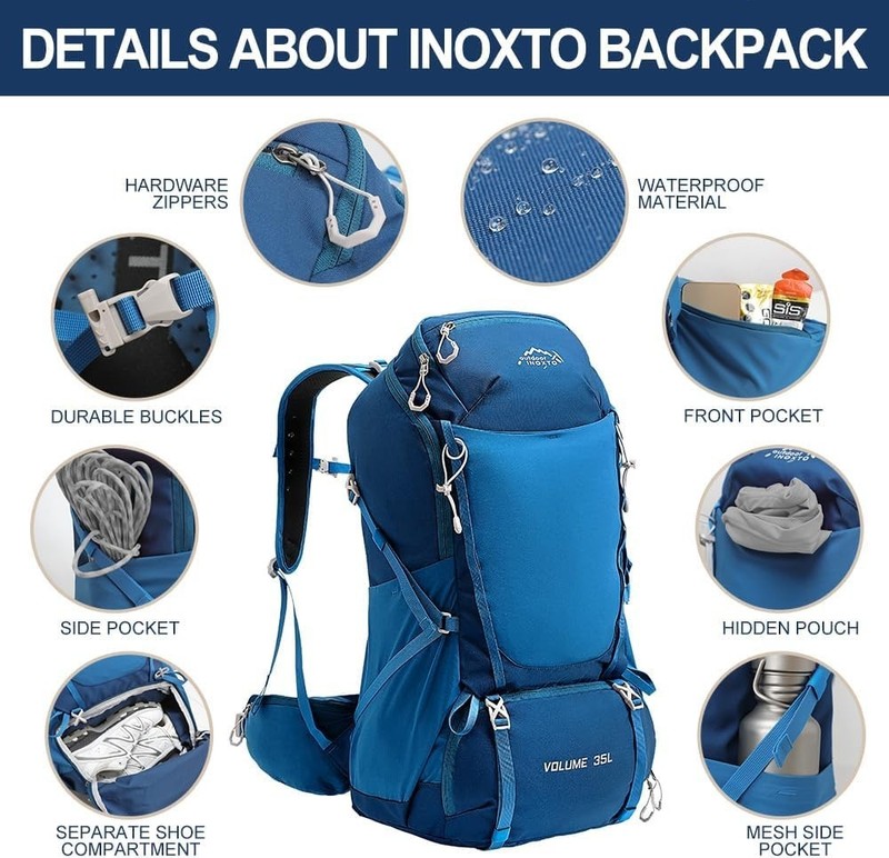 35L Hiking Backpack with 3Lwater bladder, Camping Backpack with Waterproof 3