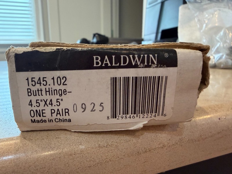 Baldwin 1545.102 Butt Door Hinge Pair – 4.5" x 4.5" – Oil Rubbed Bronze gallery