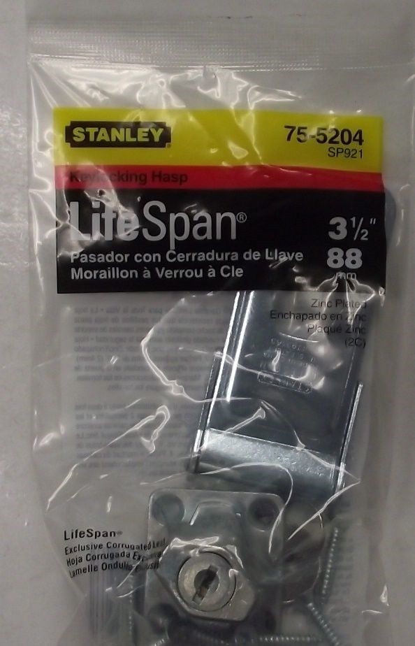 Stanley 75-5204 3-1/2" Keylocking Steel Safety Hasp gallery