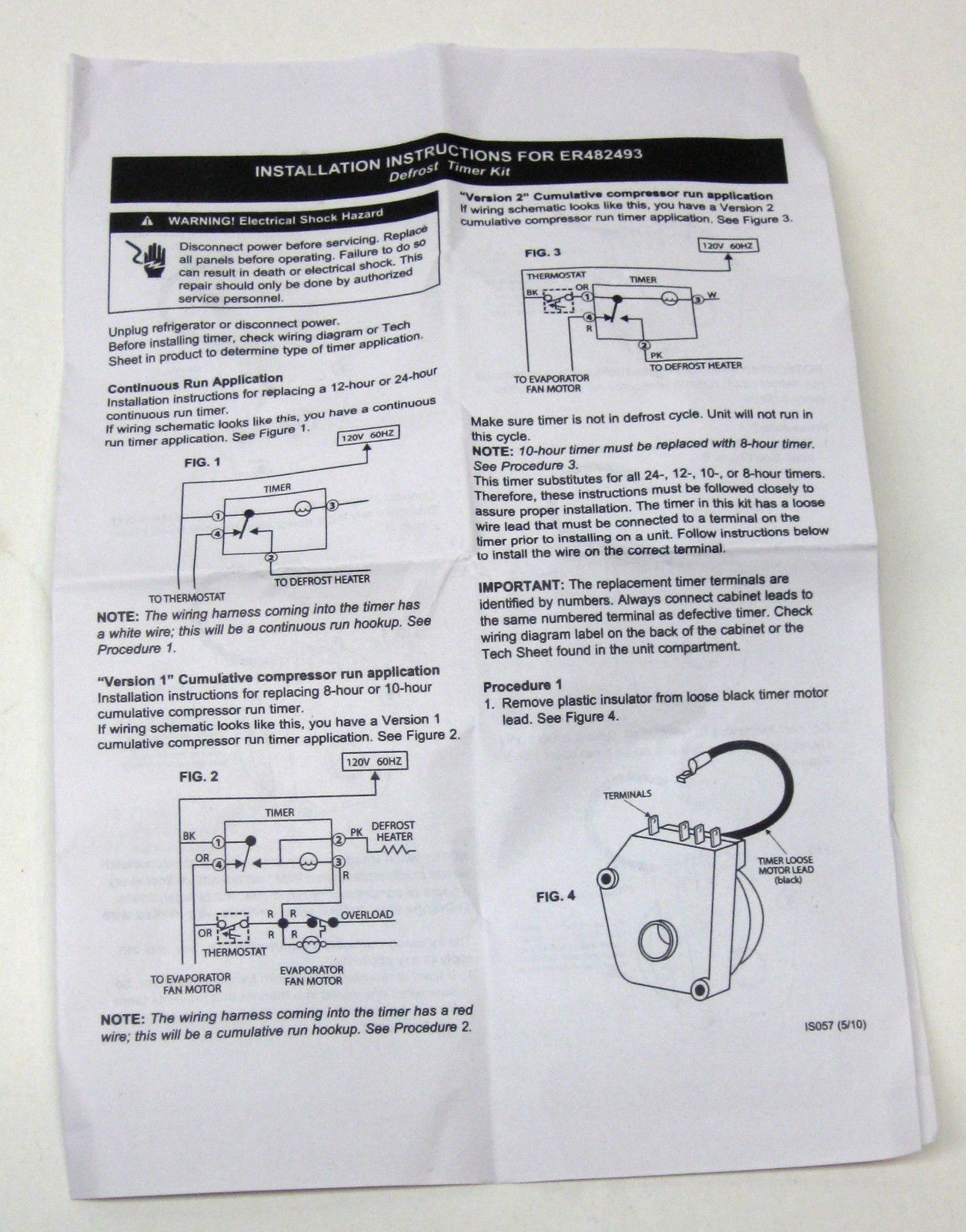 Refrigerator Defrost Timer Control for Whirlpool W10822278 483212 gallery