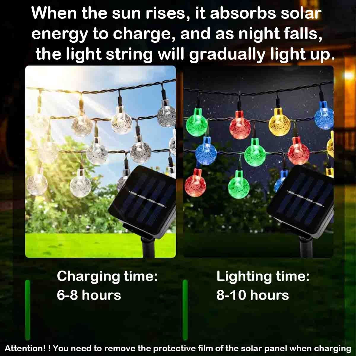 Solar String Lights Outdoor Waterproof, 50 LED 23 FT, Solar Powered Patio Lights gallery
