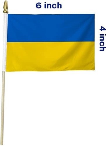 Ukraine Flag 4x6 inch Stick Flag Small Handheld Ukrainian Flag 100D gallery