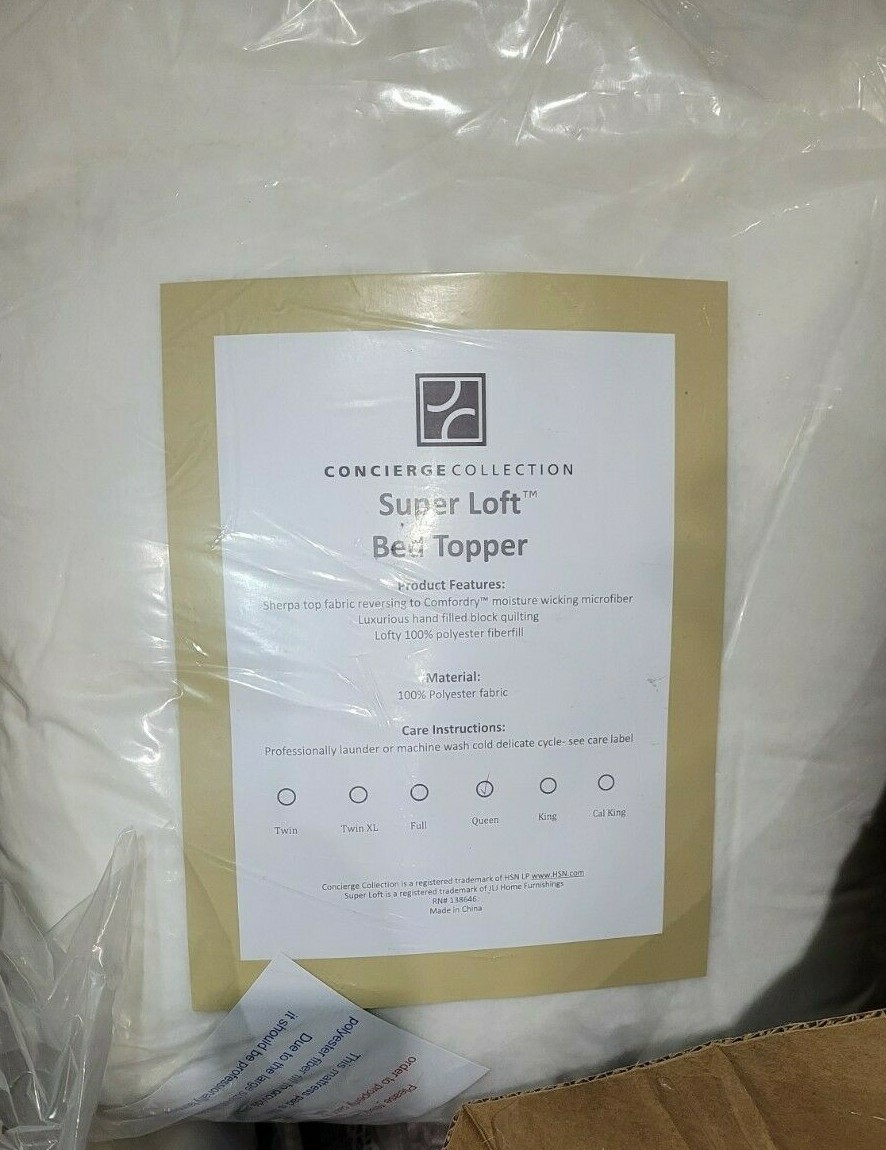 Concierge Collection SuperLoft Reversible Mattress Pad Plush Sherpa NEW (48B) gallery