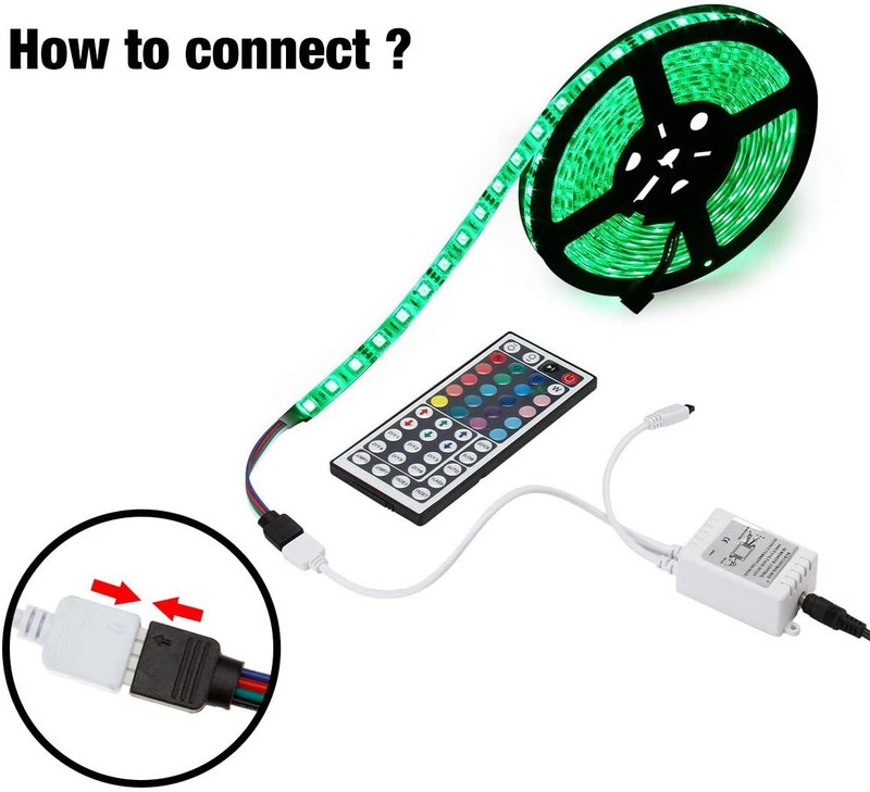 Key LED Strip Lights IR Remote Controller DC 12V 2A Power Supply 5050 3528 gallery