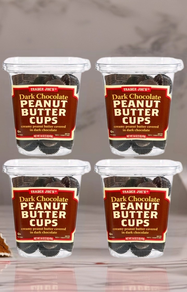 New 4 Pounds= (4 Packs) Trader Joe's Dark Chocolate Peanut Butter Cups 16oz Each gallery