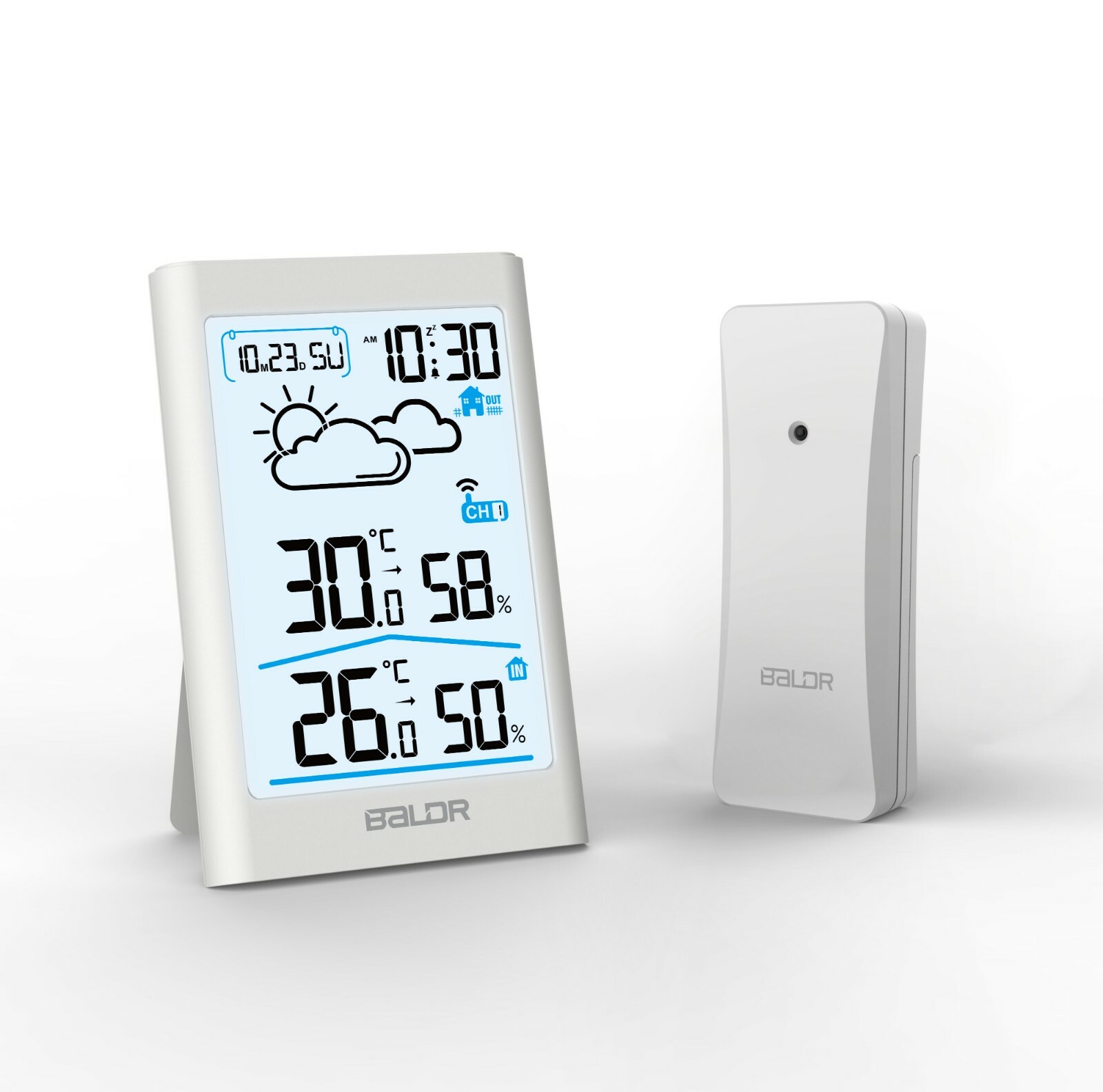 BALDR Wireless Weather Station Temperature Humidity Indoor Outdoor with Sensor gallery