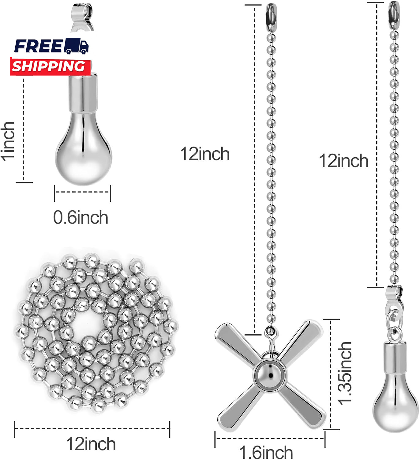 Ceiling Fan Pull Chain Ornaments 13.6 Inches Fan Pulls Extension Chains Set gallery